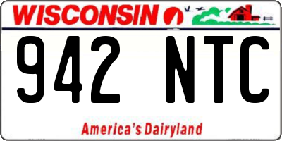 WI license plate 942NTC