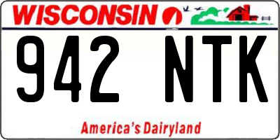 WI license plate 942NTK