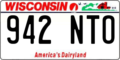 WI license plate 942NTO