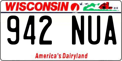 WI license plate 942NUA