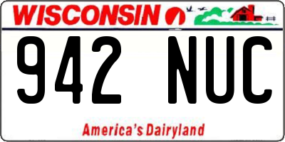 WI license plate 942NUC