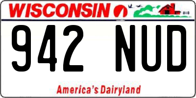 WI license plate 942NUD
