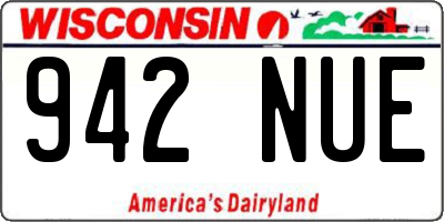 WI license plate 942NUE