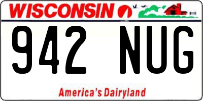WI license plate 942NUG