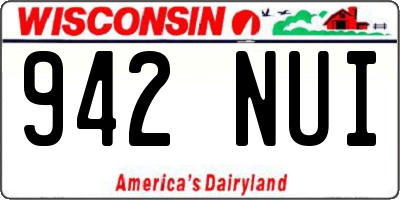 WI license plate 942NUI