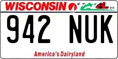 WI license plate 942NUK