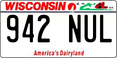 WI license plate 942NUL