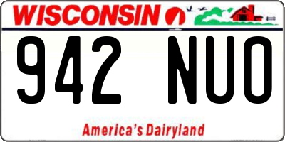 WI license plate 942NUO