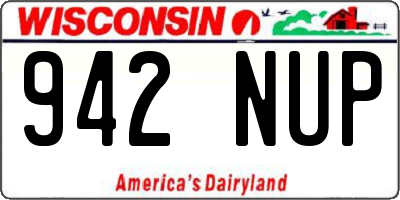 WI license plate 942NUP