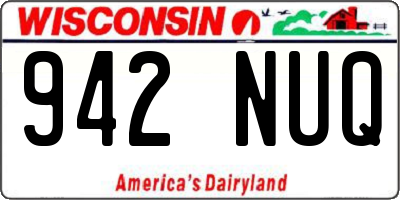 WI license plate 942NUQ