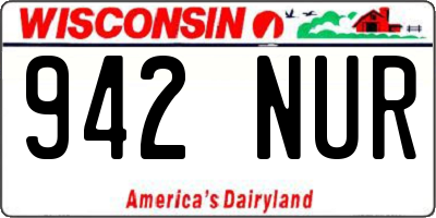 WI license plate 942NUR