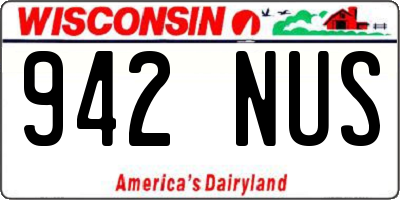 WI license plate 942NUS