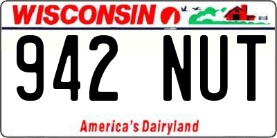 WI license plate 942NUT