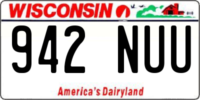 WI license plate 942NUU