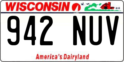 WI license plate 942NUV