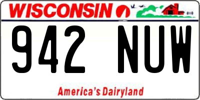 WI license plate 942NUW