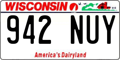 WI license plate 942NUY