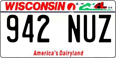 WI license plate 942NUZ