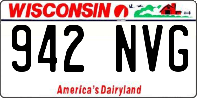WI license plate 942NVG