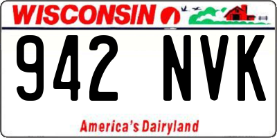 WI license plate 942NVK