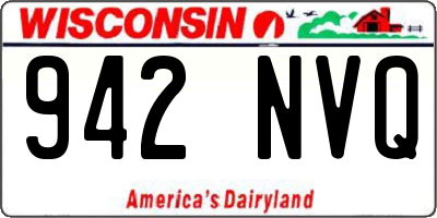 WI license plate 942NVQ