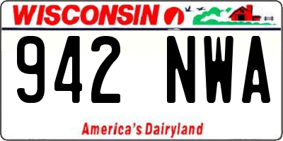 WI license plate 942NWA