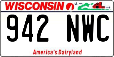 WI license plate 942NWC