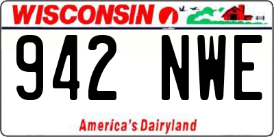 WI license plate 942NWE