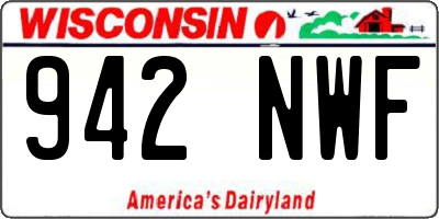 WI license plate 942NWF