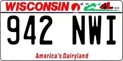 WI license plate 942NWI