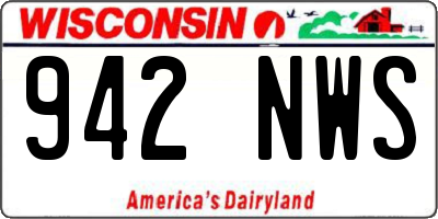 WI license plate 942NWS