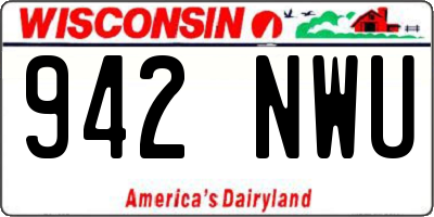 WI license plate 942NWU