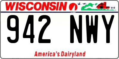 WI license plate 942NWY