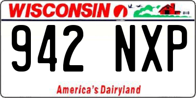 WI license plate 942NXP