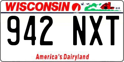 WI license plate 942NXT