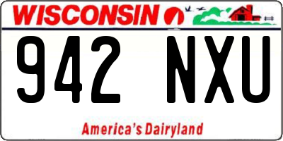 WI license plate 942NXU