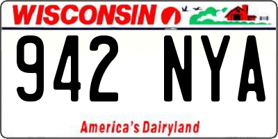 WI license plate 942NYA