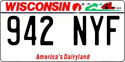 WI license plate 942NYF