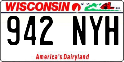 WI license plate 942NYH