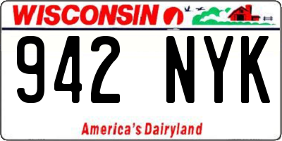 WI license plate 942NYK