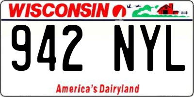 WI license plate 942NYL
