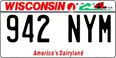 WI license plate 942NYM
