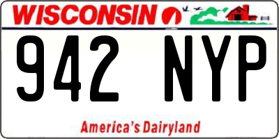 WI license plate 942NYP