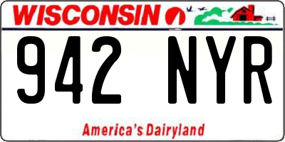 WI license plate 942NYR