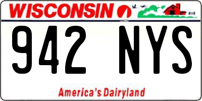 WI license plate 942NYS