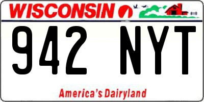 WI license plate 942NYT