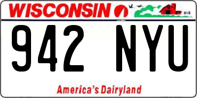WI license plate 942NYU
