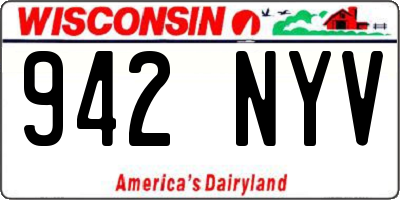 WI license plate 942NYV