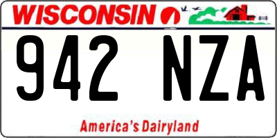 WI license plate 942NZA