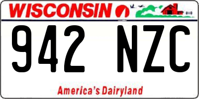WI license plate 942NZC